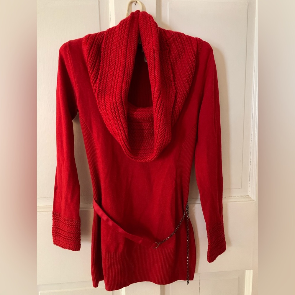Cache red cowl neck sweater